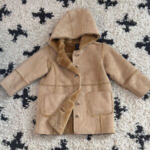 GAP Tan Shearling Coat Toddler 3T 4T
